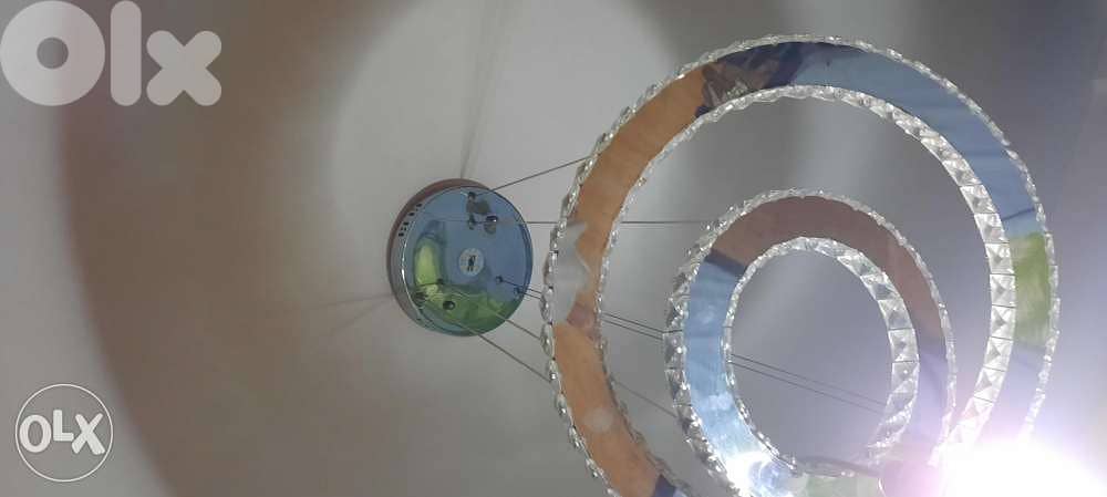 2 Ring Crystal LED 50x30cm Ceiling Lamp Chandelier 3
