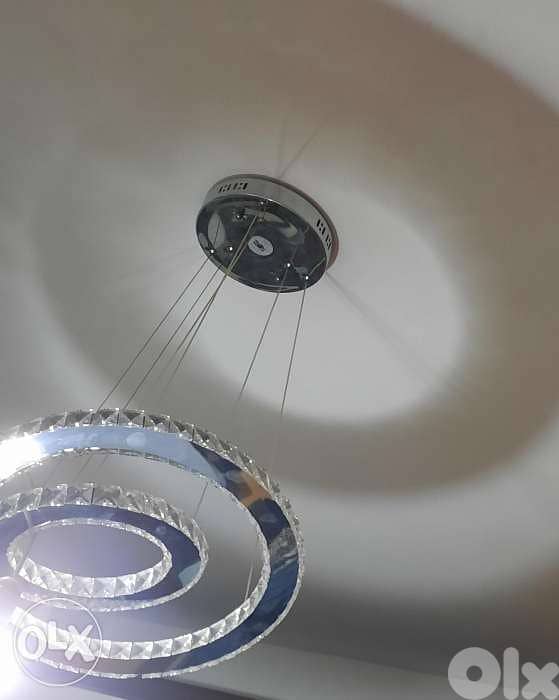 2 Ring Crystal LED 50x30cm Ceiling Lamp Chandelier 4