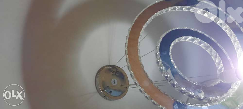 2 Ring Crystal LED 50x30cm Ceiling Lamp Chandelier 5