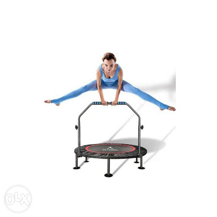 Gym or therapy trampoline with stand 3