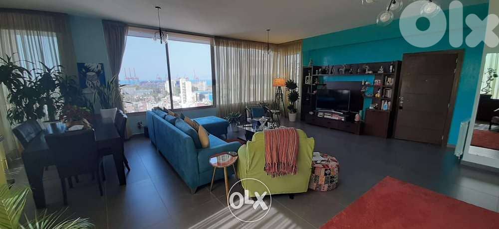 180m 2 bedroom high floor new building +parking mar mkhayel mandaloun 0