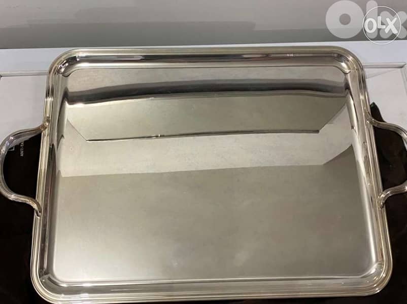 verry rare Christofle big serving tray with handles with box 6