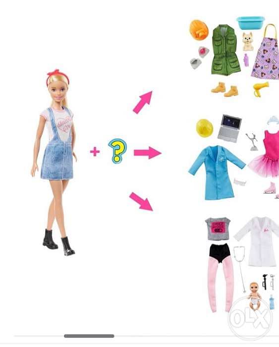 Barbie Doll With 2 Surprise Career Looks Featuring 8 Surprises 1