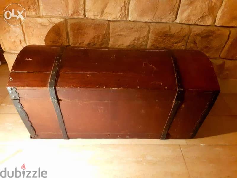 صندوق خشب أنتيك قديم جدا حوالي ١٥٠سنة حجم كبير 6