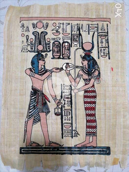 Two genuine papyrus painting. Bought from egypt. 43x33cm 0