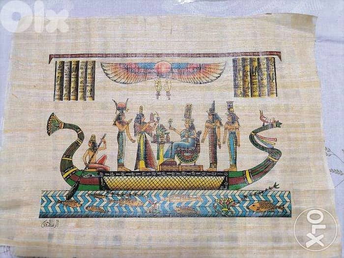 Two genuine papyrus painting. Bought from egypt. 43x33cm 1
