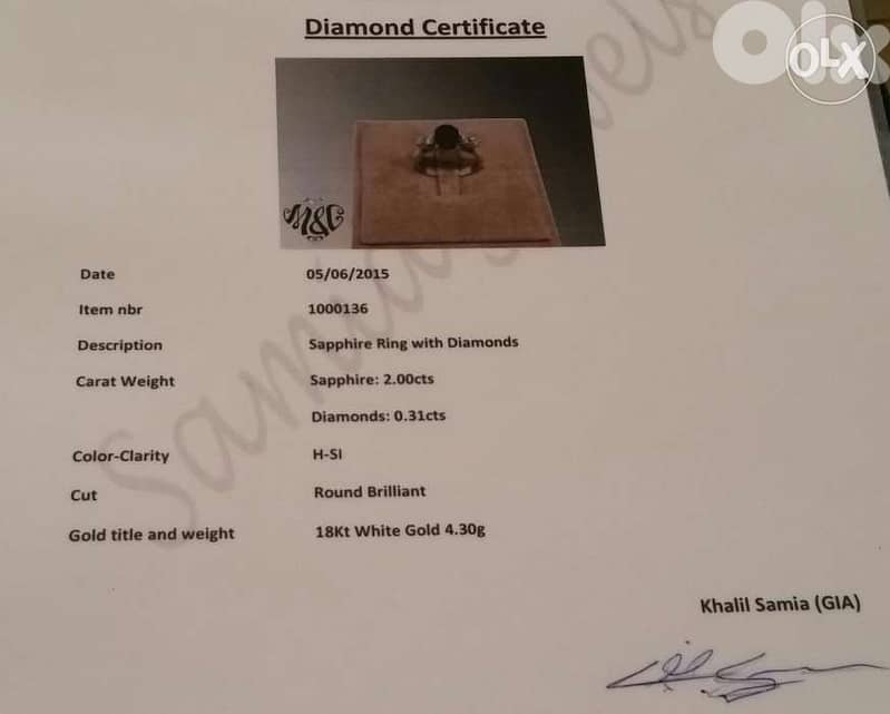 Natural diamond and saphire ring 4