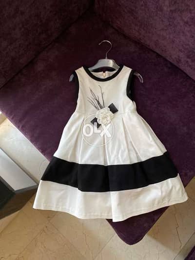 3 year girl Dress black and white