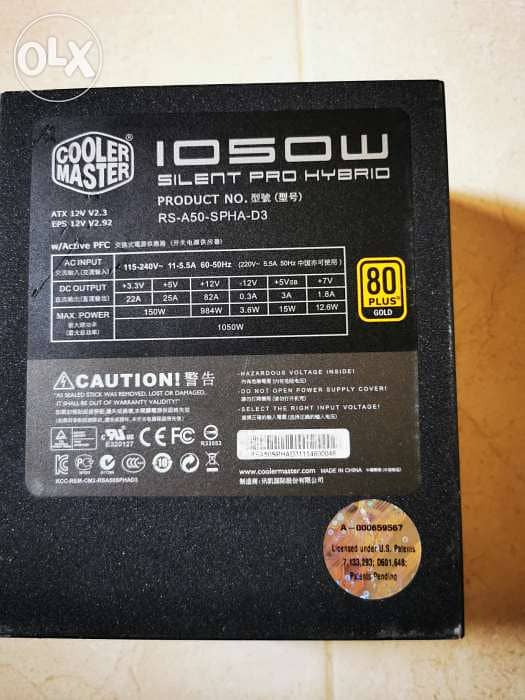 (Non working) Cooler master Silent pro hybrid 1050 w power supply 0