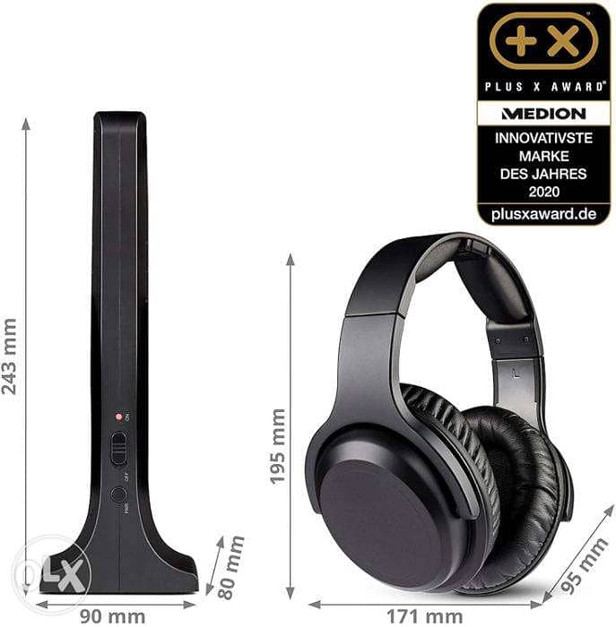 MEDION Wireless Over-Ear Headphones 15 m Range/ 4$ delivery 5