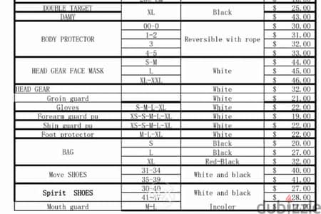 Taekwondo clothes shop