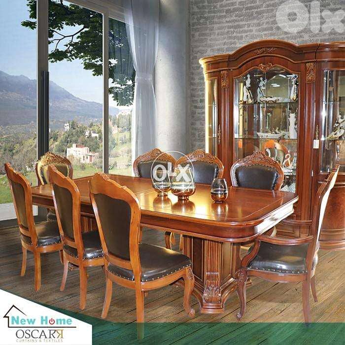 Dinnind Room غرفة سفرة 8 او 10 كراسي مع درسوار خشب 0