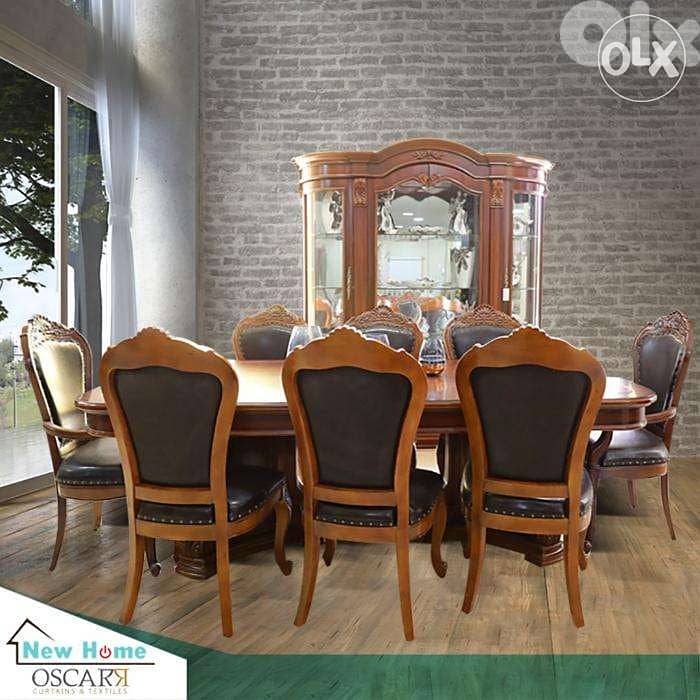 Dinnind Room غرفة سفرة 8 او 10 كراسي مع درسوار خشب 1
