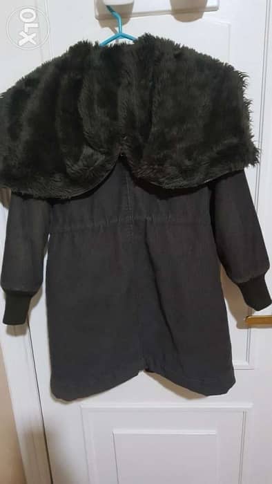 Zara coat with faux fur hood 1