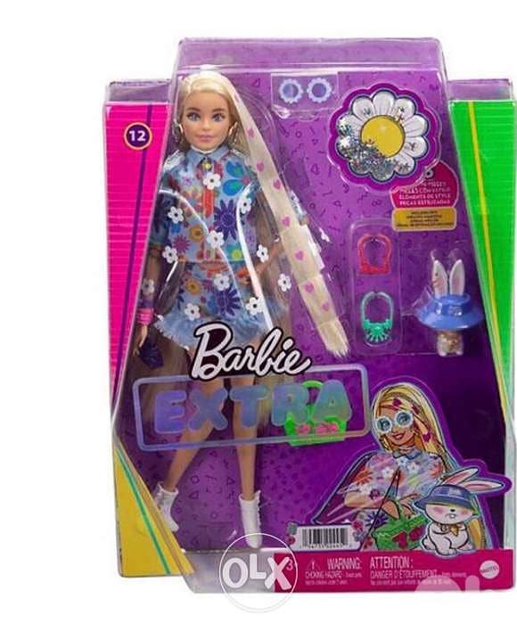 Barbie Extra Doll #12 in Floral 2-Piece Outfit with Pet Bunny, for 3 Y 0