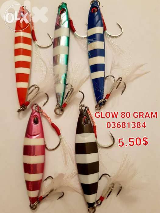 Glow fishing jigs 80 gram 0