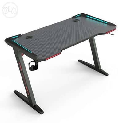 Meetion Z8 Gaming Desk with Led Lights, Headset Holder & Cup Holder