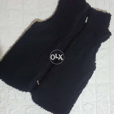 Gillet fur black from turkey
