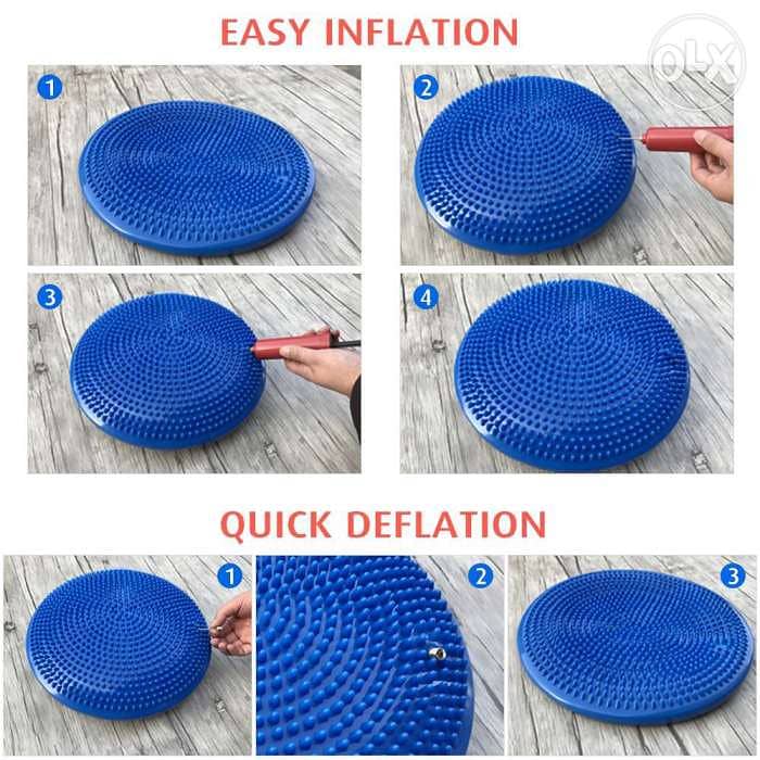 Yoga Balance Disc Inflatable Stability Wobble Cushion 1