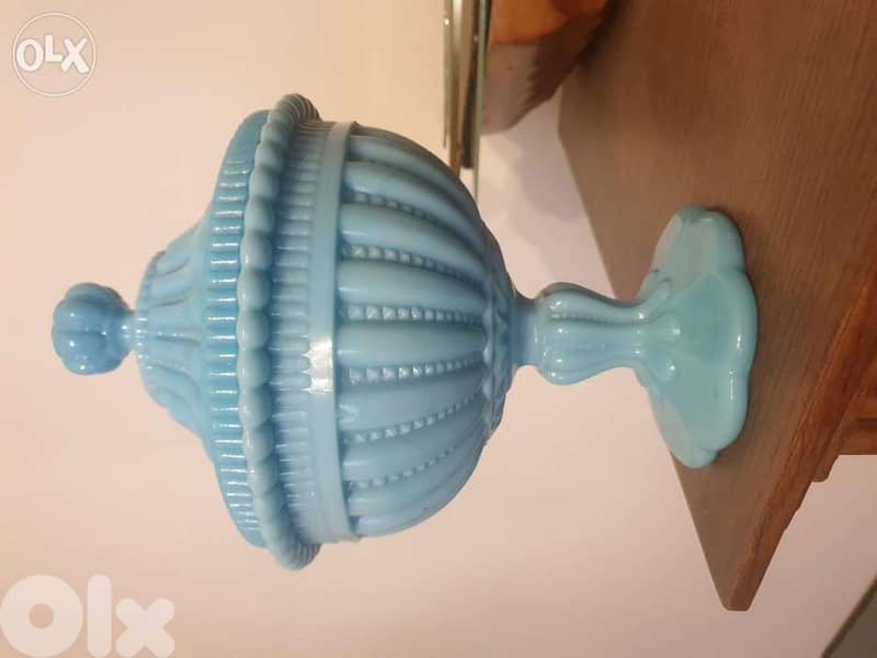Blue opaline glass France 1
