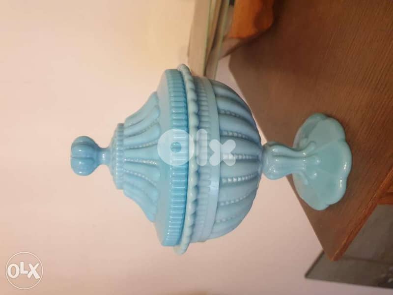 Blue opaline glass France 3