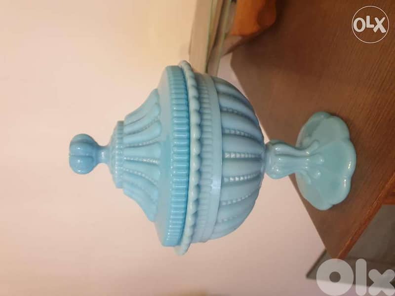 Blue opaline glass France 4