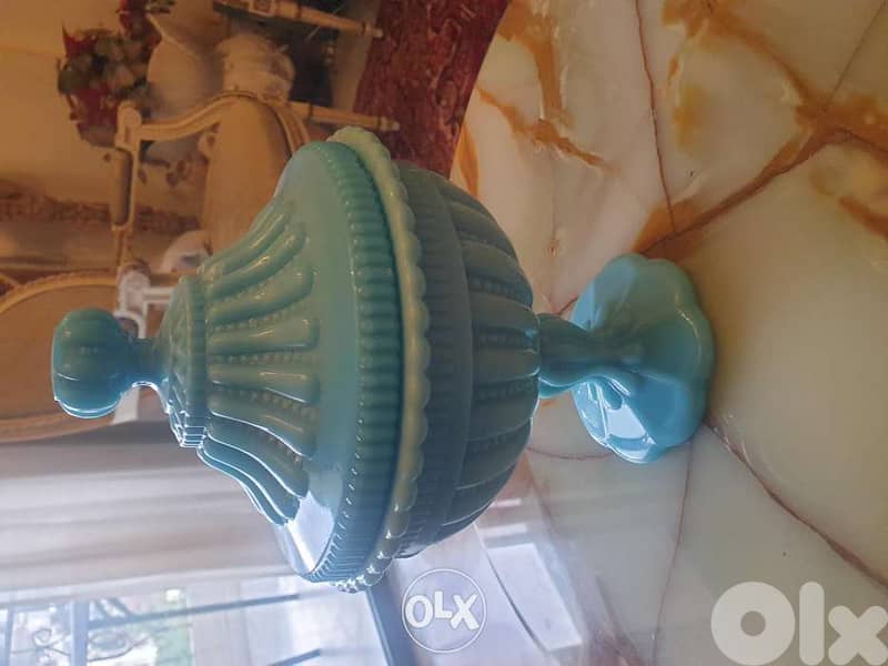 Blue opaline glass France 6