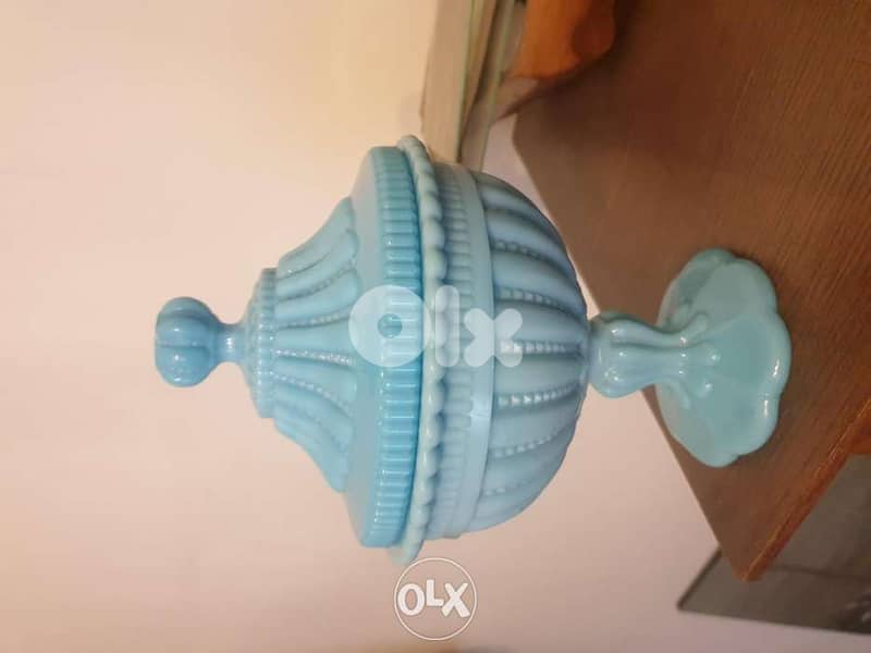 Blue opaline glass France 7