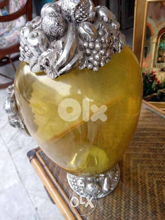 مزهرية زجاج مطعمة رازين 1