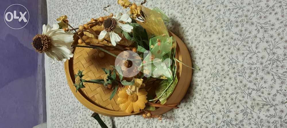 Yellow easter basket decorated. 1