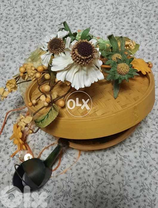 Yellow easter basket decorated. 2