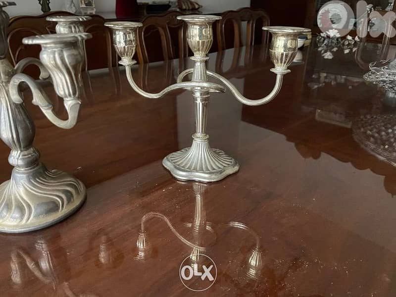 Silver plated candle holders 1