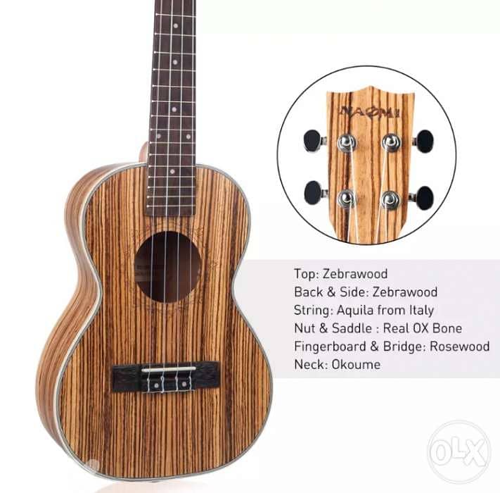 ukulele concert 23 inches اوكلله حجم وسط 0