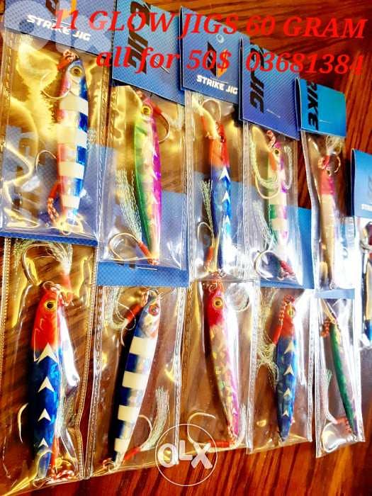 11 glow jig 60 gram take all 4 sale or trade on reel or rod 0