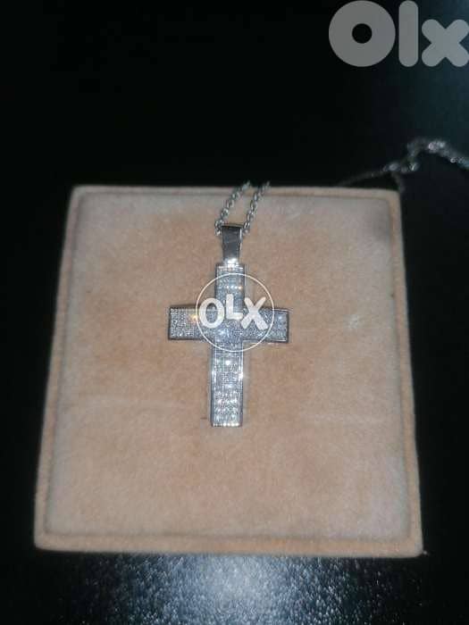 Diamond cross 18k white gold 0