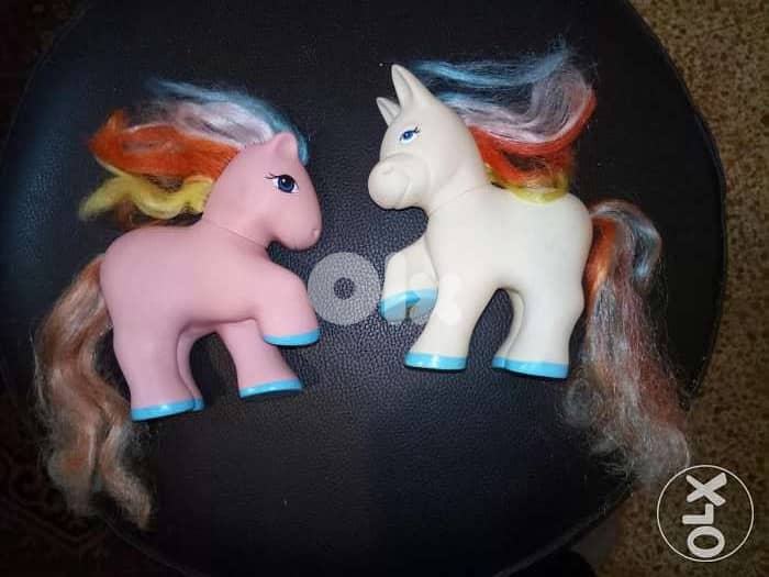 COUPLE PONIES Rare Vintage Not Small Toys REMCO each: 12 ×12Cm Both=26 0