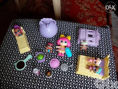 KINDER GARTEN LOL 5 small figurines toys +Sitter doll +beds+Egg+pcs=40