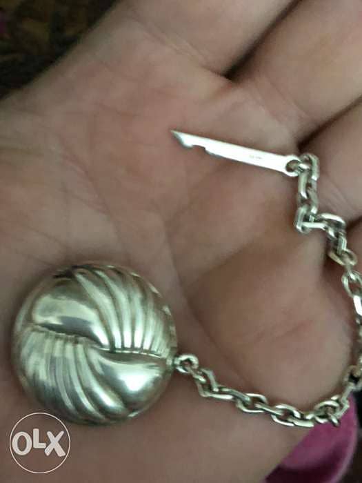 hermes original keychain silver 1