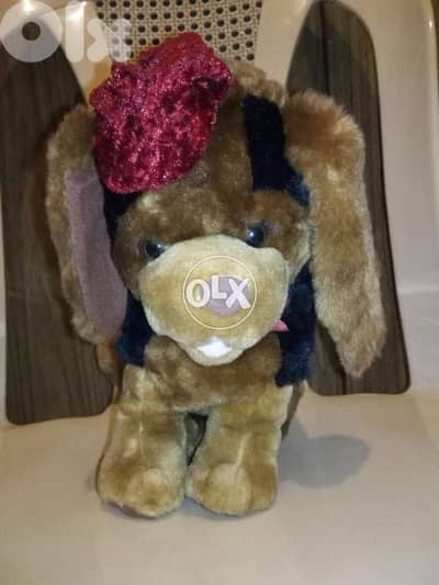 DOG LIGHT BROWN with hat large height 30Cm great cute as new plush=12$