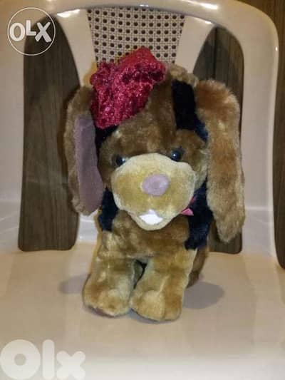 DOG LIGHT BROWN with hat large height 30Cm great cute as new plush=12$