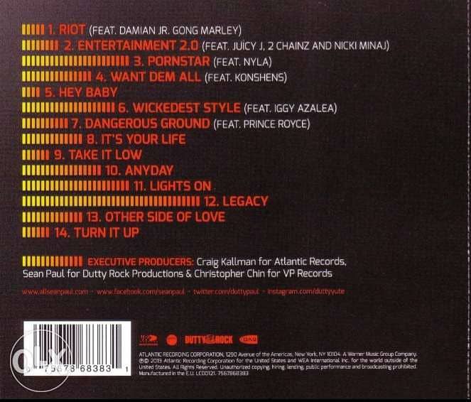 Sean Paul Full Frequency Music CD. 1