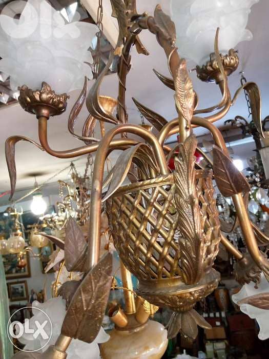 ثرية نحاس شكل سلة 6 لمبات 1