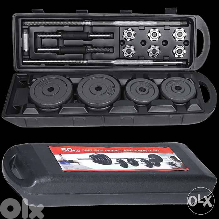 York Fitness iron Dumbbell Set with Carry Case | 50 Kg 0