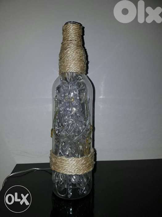 white lignt bottle handmade 1