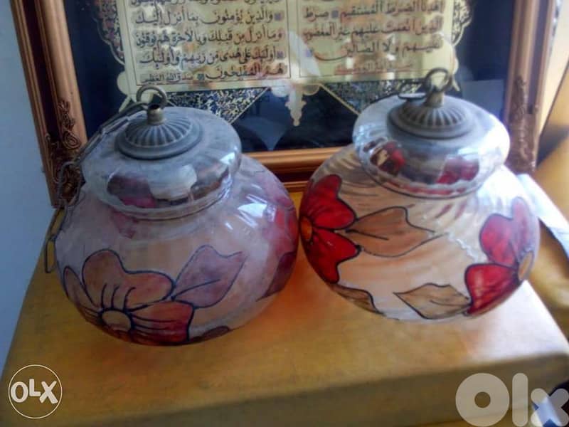 ثريا انتيك برونز. وغلوبات سقف، وثريات دائريه. 3