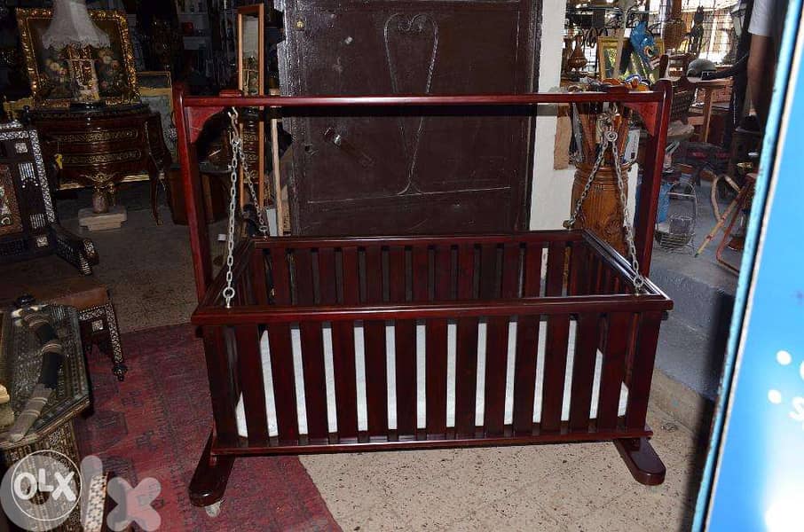 antique baby bed solid wood 2