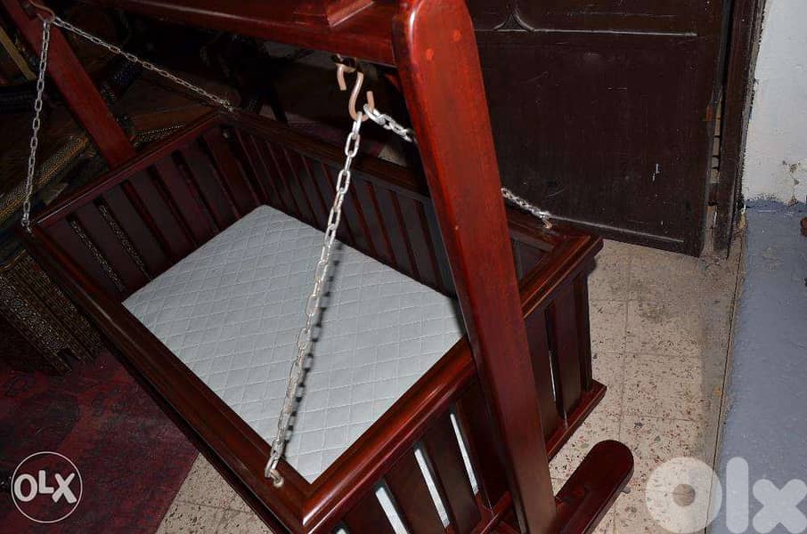 antique baby bed solid wood 6