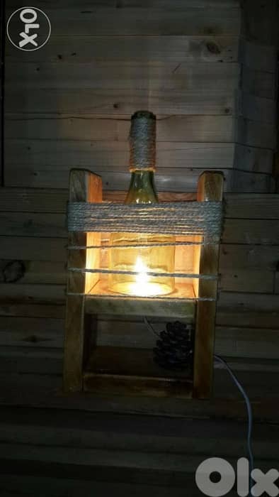 Handmade creative green bottle light 0