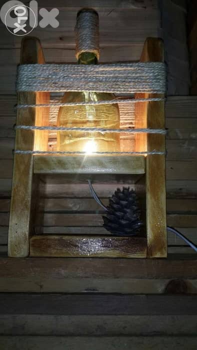 Handmade creative green bottle light 1