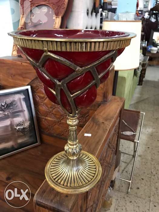 vase heavy copper with glass 0